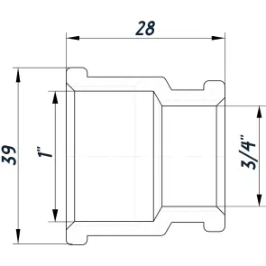 Муфта редукционная 1″х3/4″ВВ нержавеющая SM541S OPTIMUM №3