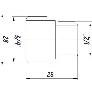 Ниппель редукционный 3/4″х1/2″НН нержавеющий SN432S OPTIMUM №3