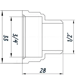 Редукционный переходник 3/4″х1/2″ВН нержавеющий SK433S OPTIMUM №3