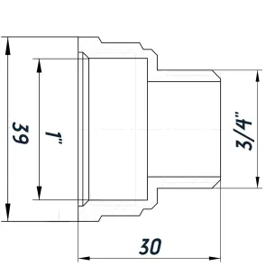 Редукционный переходник 1″х3/4″ВН нержавеющий SK543S OPTIMUM №3
