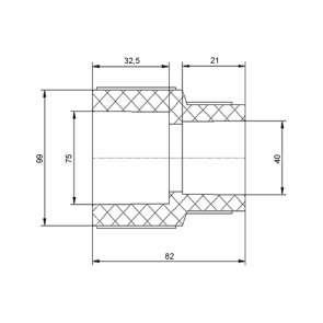 Муфта PPR Blue Ocean 75х40 редукційна №5