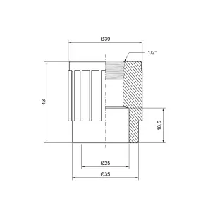 Муфта PPR Thermo Alliance 25х1/2" ВР №3