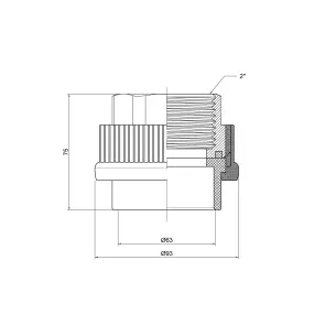 Муфта PPR Thermo Alliance 63х2" ВР №2