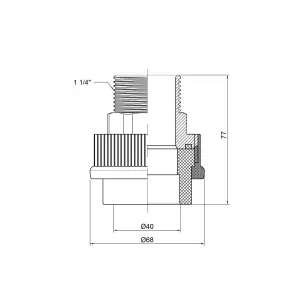 Муфта PPR Thermo Alliance 40х1" 1/4 УР №2