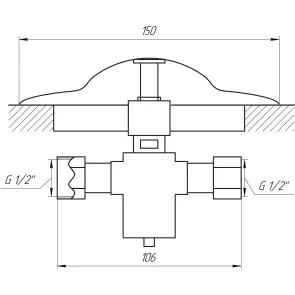 Кран-дозатор Tremolada 469 монтаж у підлогу 1/2″х1/2″ (Italy) №2