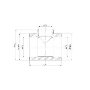 Тройник PPR Thermo Alliance 75х50х75 №3