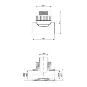 Тройник PPR Thermo Alliance 25х3/4"х25 УР №3