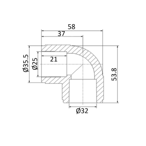 Кутик PPR Blue Ocean редукційний 32х25, 90° №4