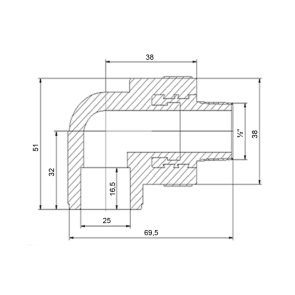 Уголок PPR Blue Ocean 25х1/2", 90° УР №2