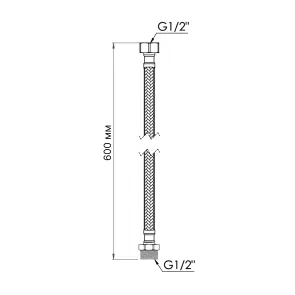 Шланг для воды Thermo Alliance Standart 60 см NYLON 1/2"x1/2" ВЗ TAS388W60 №4