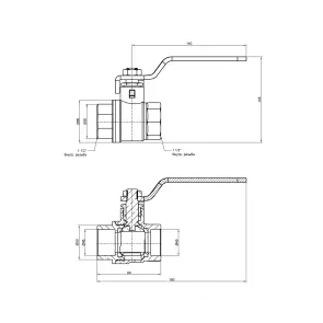 Кран шаровой Thermo Alliance Base 1 1/2 ВР для воды (рычаг) SD600W40 №2