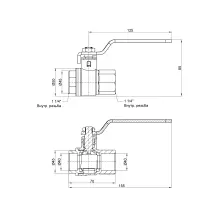 Кран кульовий Thermo Alliance Base 1 1/4 ВР для води (важіль) SD600W32