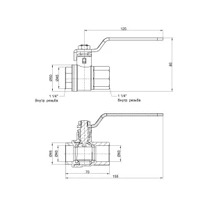 Кран шаровой Thermo Alliance Base 1 1/4 ВР для воды (рычаг) SD600W32 №1