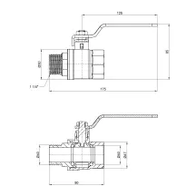 Кран шаровой Thermo Alliance Base 1 1/4 ВЗ для воды (рычаг) SD605W32