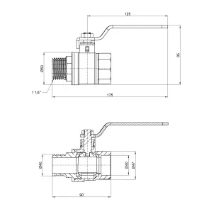 Кран кульовий Thermo Alliance Base 1 1/4 ВЗ для води (важіль) SD605W32 №1