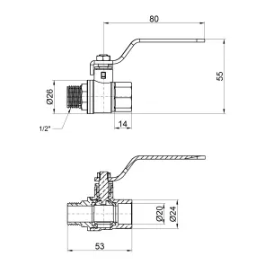 Кран кульовий Thermo Alliance Base 1/2" ВЗ для води (важіль) SD605W15 №9