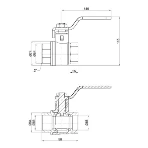 Кран шаровой Thermo Alliance Base 2" ВР для воды (рычаг) SD600W50 №4