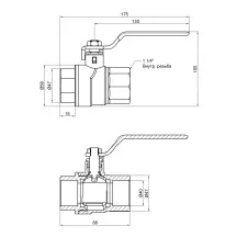 Кран кульовий Thermo Alliance Forte 1 1/4 ВР" для води (ручка) SF600W32