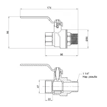 Кран шаровой Thermo Alliance Forte 1 1/4 ВЗ для воды (ручка) SF605W32