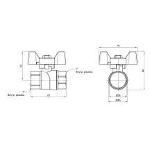 Кран шаровой Thermo Alliance Forte 1" ВР для воды (бабочка) SF602W25