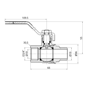 Кран шаровой Thermo Alliance Forte 3/4" ВЗ для воды (ручка) SF605W20 №10