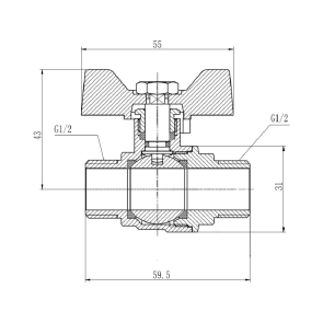 Кран кульовий Thermo Alliance Forte 1/2" ЗР для води (метелик) SF606W15 №9