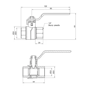Кран шаровой Thermo Alliance Forte 1/2" ВР для воды (ручка) SF600W15 №9