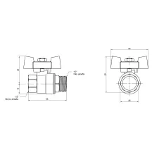 Кран шаровой Thermo Alliance Standart 1/2" ВЗ для воды (бабочка) SD607NW15PN40