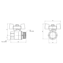 Кран шаровой Thermo Alliance Standart 3/4" ВЗ для воды (бабочка) SD607NW20PN40