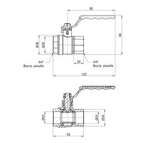 Кран кульовий Thermo Alliance Standart 3/4" ВР для води (важіль) SD600NW20PN40 №2