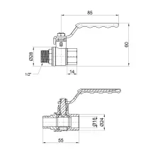Кран шаровой Thermo Alliance Standart 1/2" ВЗ для воды (рычаг) SD605NW15PN40