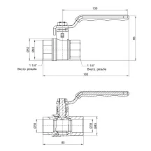 Кран шаровой Thermo Alliance Standart 1" 1/4 ВЗ для воды (рычаг) SD605NW32PN40