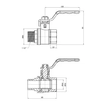 Кран шаровой Thermo Alliance Standart 1" 1/2 ВЗ для воды (рычаг) SD605NW40PN40