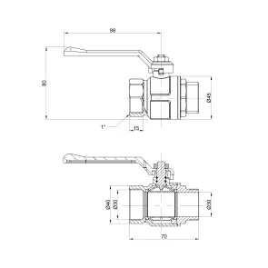Кран кульовий Icma 1" прямий №350 №2