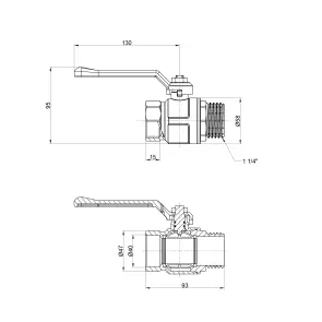 Кран кульовий Icma 1" 1/4 прямий №352 №4