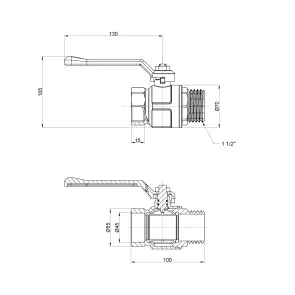 Кран шаровой Icma 1" 1/2 прямой №352 №3