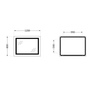 Зеркало Qtap Cardinal 1200х800 с LED подсветкой Touch, с антизапотеванием, с димером, рег. темп. цвета (3000-6500K) QT0478C12080 №2