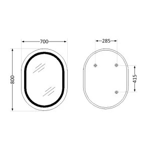 Зеркало Qtap Gemini 800х700 с LED-подсветкой Touch, с антизапотеванием, с димером, рег. темп. цвета (3000-6500K) Reverse QT2578R8072B №12