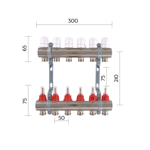 Коллектор с расходомерами Thermo Alliance Standart 1" 6 выходов SD235W6 №2