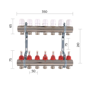 Коллектор с расходомерами Thermo Alliance Standart 1" 7 выходов SD235W7 №4