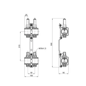 Колектор з витратомірами Thermo Alliance Forte 1" 2 виходи SF001W2 №2