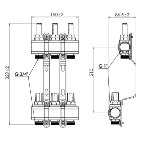 Коллектор с расходомерами Thermo Alliance Forte 1" 3 выхода SF001W3 №2
