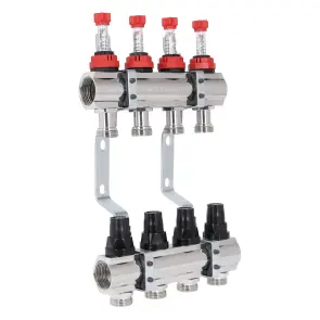 Колектор з витратомірами Thermo Alliance Forte 1" 4 виходи SF001W4 №1