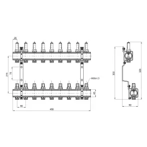 Колектор з витратомірами Thermo Alliance Forte 1" 9 виходів SF001W9 №4