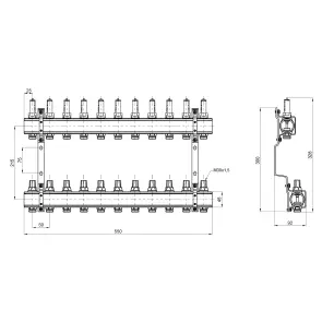 Коллектор с расходомерами Thermo Alliance Forte 1" 11 выходов SF001W11 №4