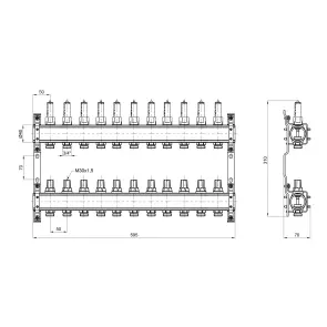Коллектор с расходомерами Thermo Alliance Standart 1" 11 выходов SD00411 №2