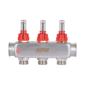 Колектор з витратомірами (нерж.) 1"х3 Icma № К073 №12
