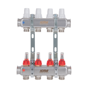 Колектор із витратомірами (нерж.) 1"х4 Icma № К073 №4