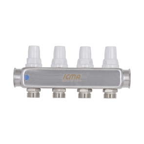 Колектор із витратомірами (нерж.) 1"х4 Icma № К073 №7