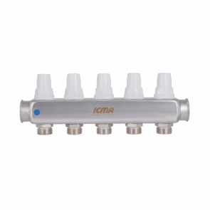 Колектор із витратомірами (нерж.) 1"х5 Icma № К073 №6